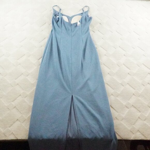 DB Studio Spaghetti Strap Side Drape Dress Womens 4 Wedding Cocktail Formal - Picture 9 of 10